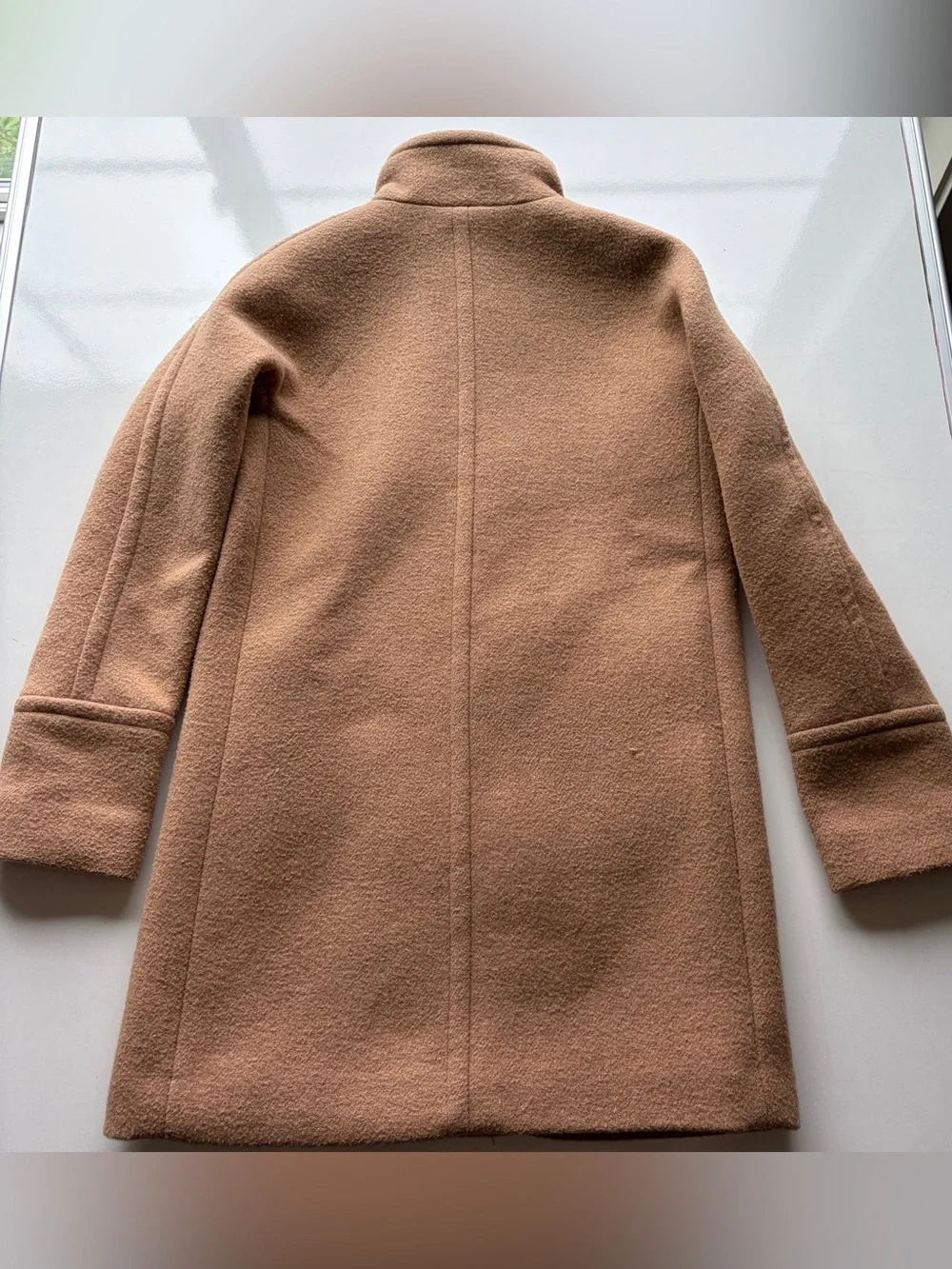 J. Crew camel tan wool blend winter coat jacket women’s size 00 lined pockets - Picture 8 of 10